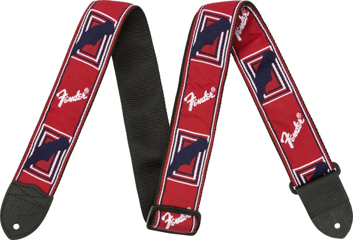 FENDER 2″ Monogrammed Strap, Red/White/Blue