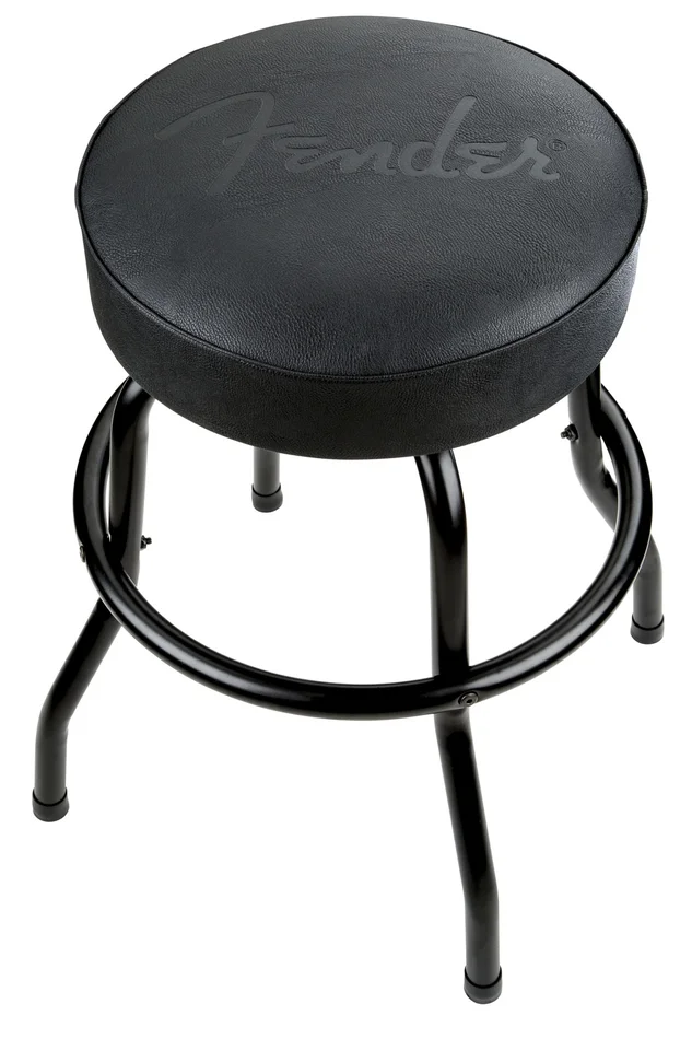 FENDER Embossed Black Logo Barstool Black-Black 24″
