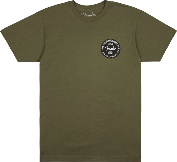 FENDER Stratocaster 70Th Anni Badge Tee Olive L