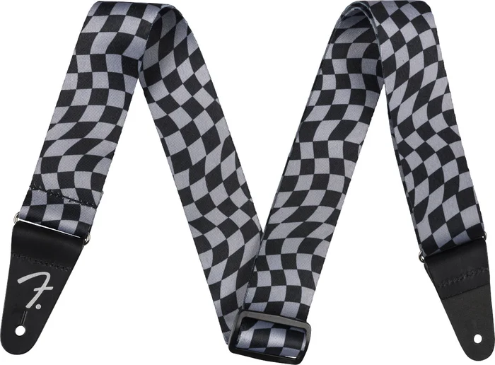FENDER Wavy Checkerboard Polyester Strap, Gray