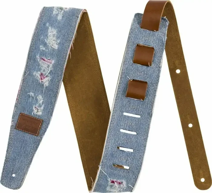 Fender Wrangler Ripped Paisley Denim Strap Sangle pour guitare Indigo