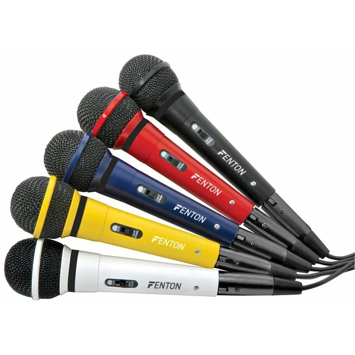 Fenton DM120 – Set de 5 Microphones Filaires 5×3 Mètres, Fréquences 100 – 10000 Hz