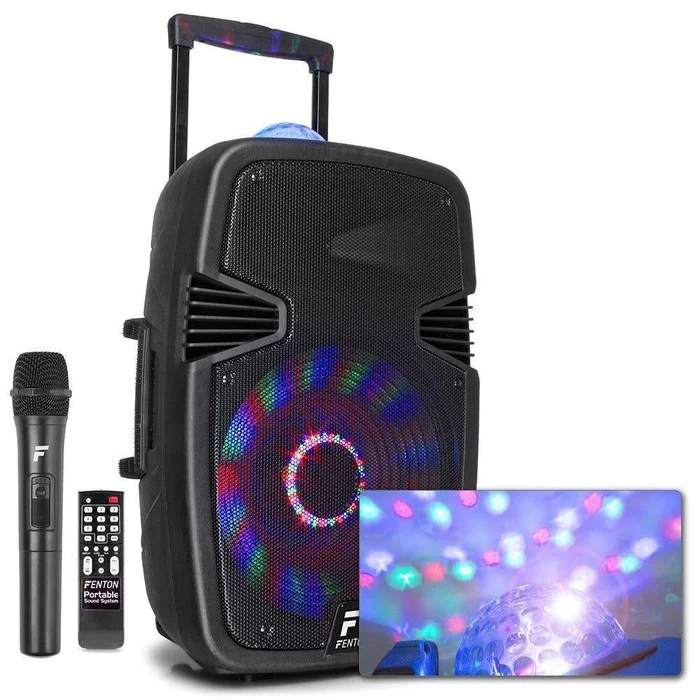 Fenton FT15JB – Enceinte Sono Portable avec LEDs Intégrées