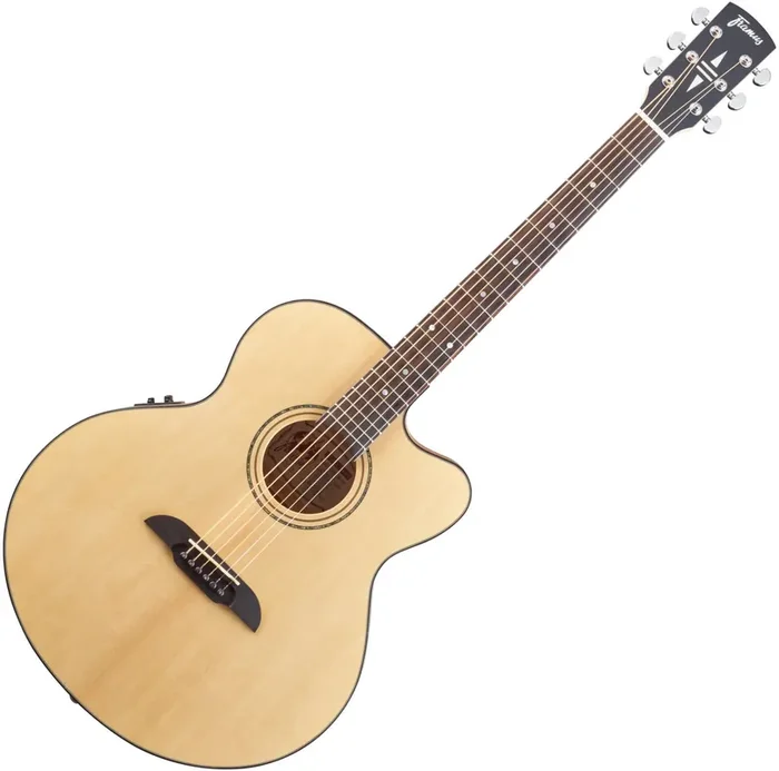 Framus FJ 14 SMV CE Vintage Transparent Satin Natural Tinted Guitare Jumbo acoustique-électrique
