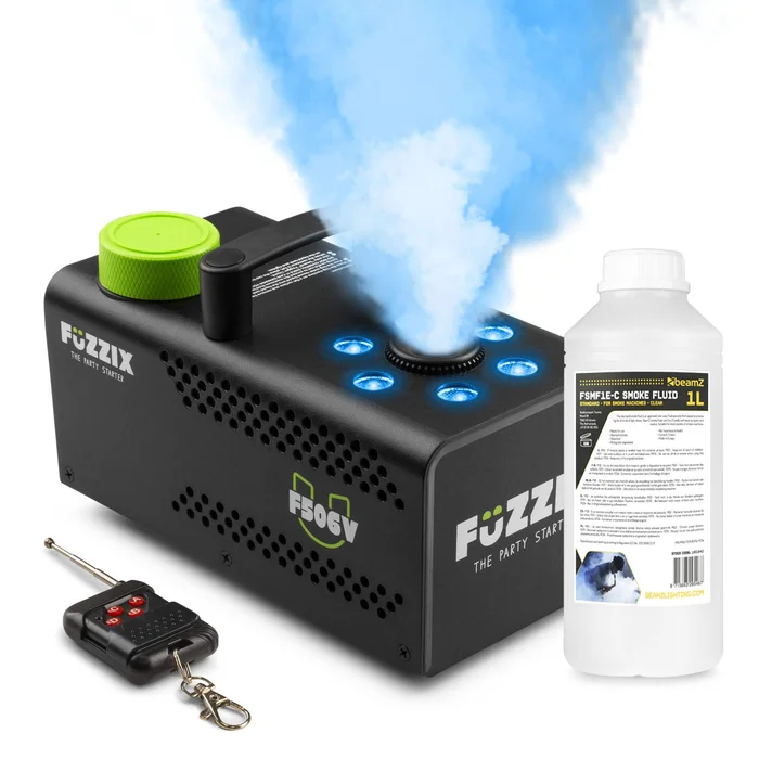 Fuzzix F506V – Machine à Fumée Verticale 500 Watts Multicolore RGB avec 1L de Liquide
