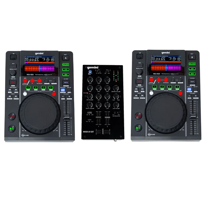 GEMINI Pack Regie DJ Digital : MDJ-500 + MXR01BT
