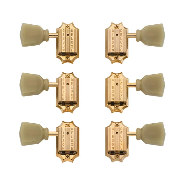 GIBSON Accessories Deluxe Green Key Tuner Set Vintage Gold