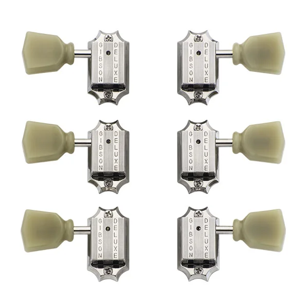 GIBSON Accessories Deluxe Green Key Tuner Set Vintage Nickel