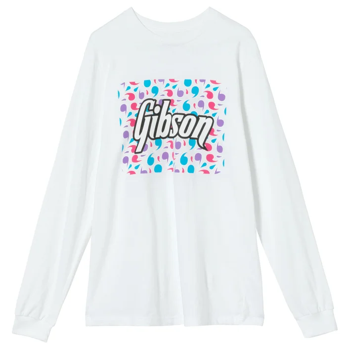 GIBSON Accessories Floral Block Logo Long Sleeve Tee White Taille M