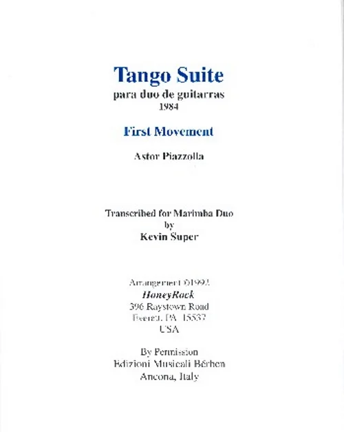 Grahl & Niklas Piazzolla Astor – Tango Suite 1er Mouvement – 2 Guitares