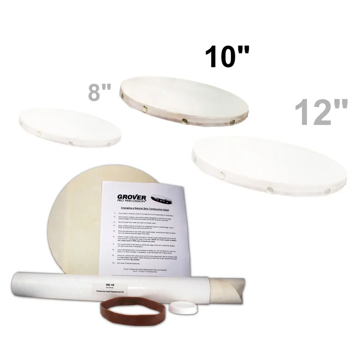 GROVER PRO PERCUSSION HK-10 – Kit De Peau Pour Tambour De Basque Ou Tambourin 10