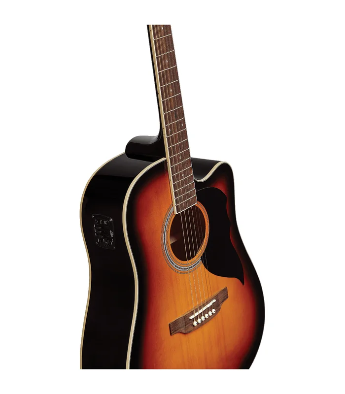 Guitare Folk Electro EKO RANGER6CW-EQ-BWN Ranger 6 – Dreadnought cutaway Brown Sunburst – Image 2