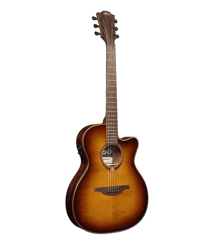 Guitare Folk Electro LAG T118ASCE-BRS Auditorium Slim Cut Brown Shadow Brillant