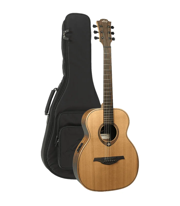 Guitare Folk Electro Lag TRAVEL-RCE Travel Red Cedar + SoftCase