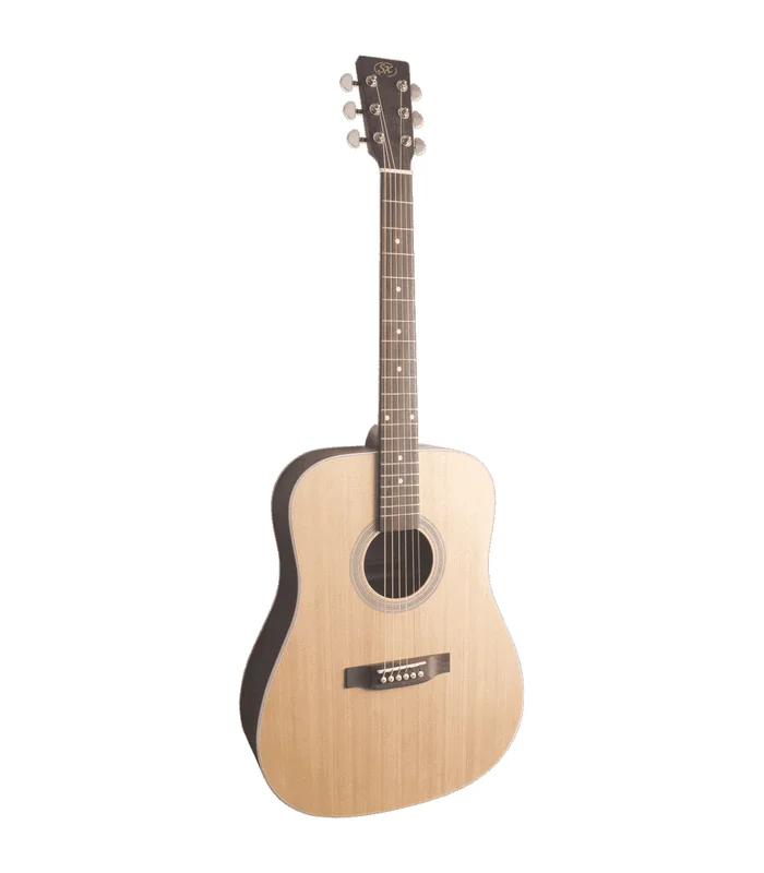 Guitare Folk SX SD204BK 4/4 Dreadnought fond et éclisses noirs