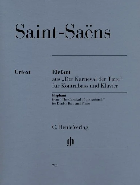 Henle Verlag SAINT-saens C. – « elephant » From « the Carnival Of The Animals » For Double Bass And Piano