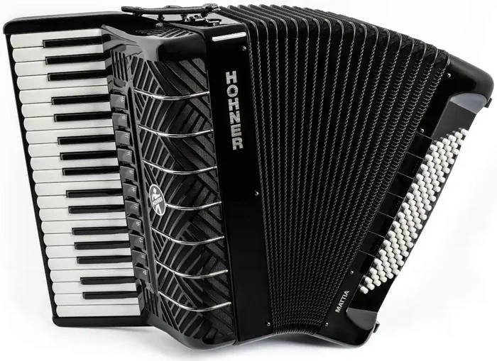 Hohner Mattia IV 96 Gun Accordéon à touches Gun Black/White Key