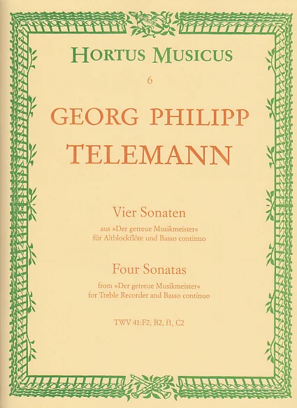 Hortus Musicus Telemann G.PH. – 4 Sonaten – Flute A Bec et BC