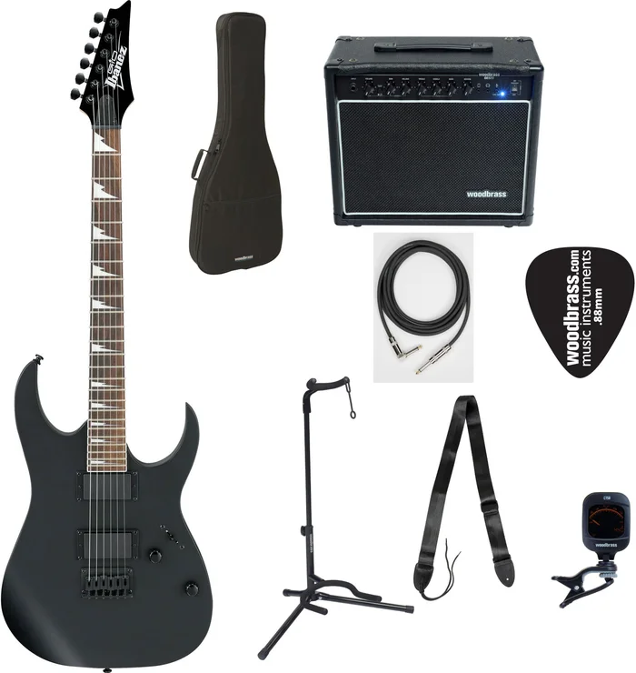 IBANEZ Pack Complet GRG121DX-bkf-black Flat Gio