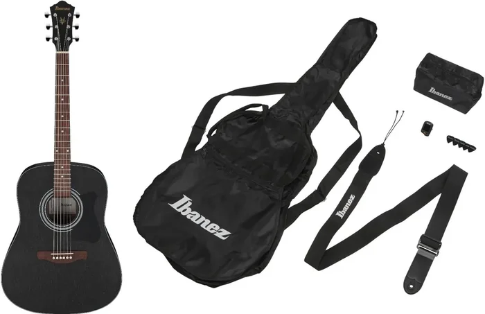 Ibanez V54NJP-WK Weathered Black Open Pore Guitare acoustique