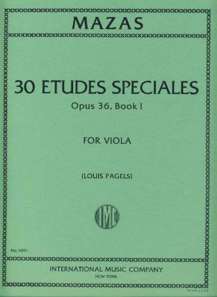 IMC Mazas J. F. – 30 Etudes Speciales Book 1 Op.36 – Alto