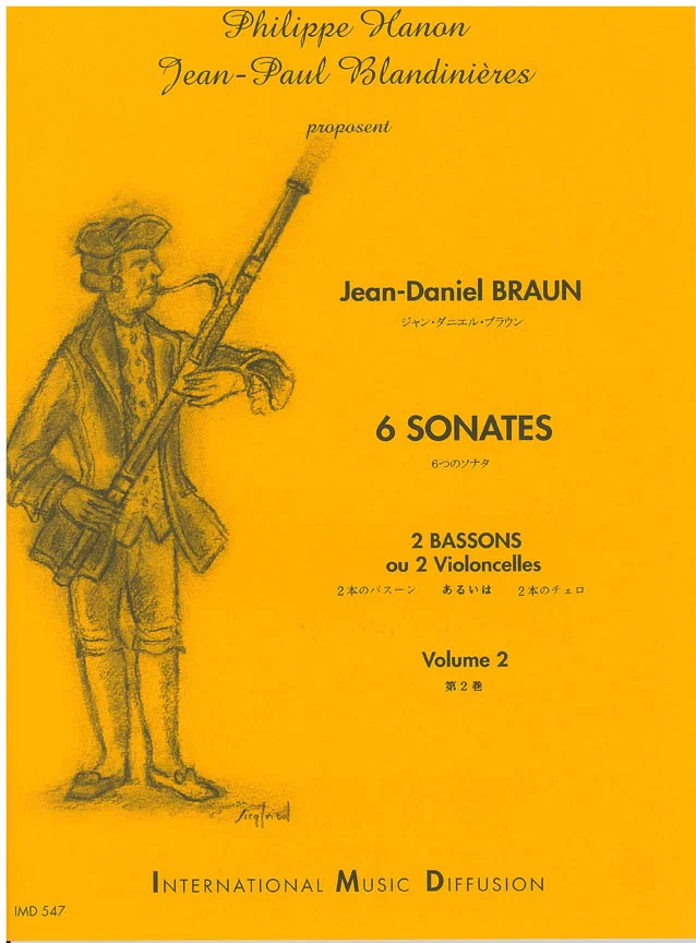 IMD ARPEGES Braun – 6 Sonates Vol 2 – 2 Bassons Ou 2 Cellos