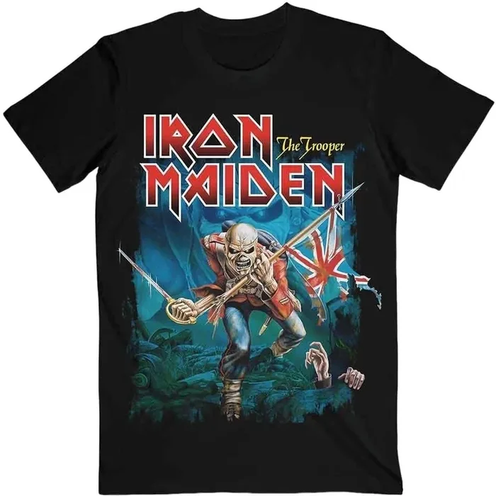 Iron Maiden T-shirt Trooper Eddie Large Eyes Unisex Black 2XL