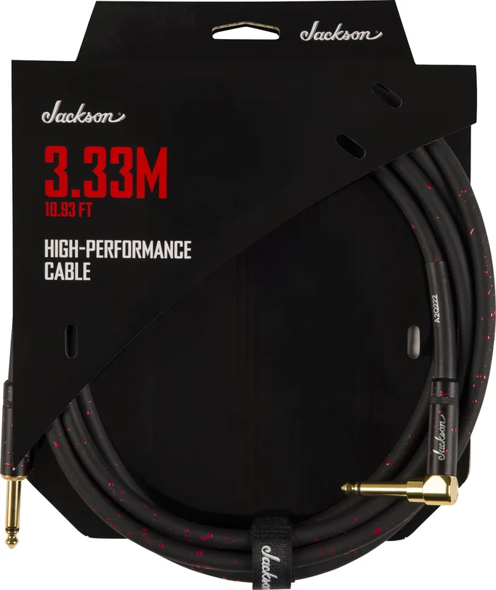JACKSON GUITARS Câble Haute Performance Noir et Rouge 3,33 M (10,93′)