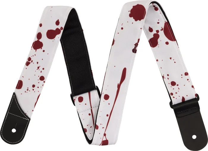 JACKSON GUITARS Sangle Anti-éclaboussures Blanche et Rouge de 2&Prime;