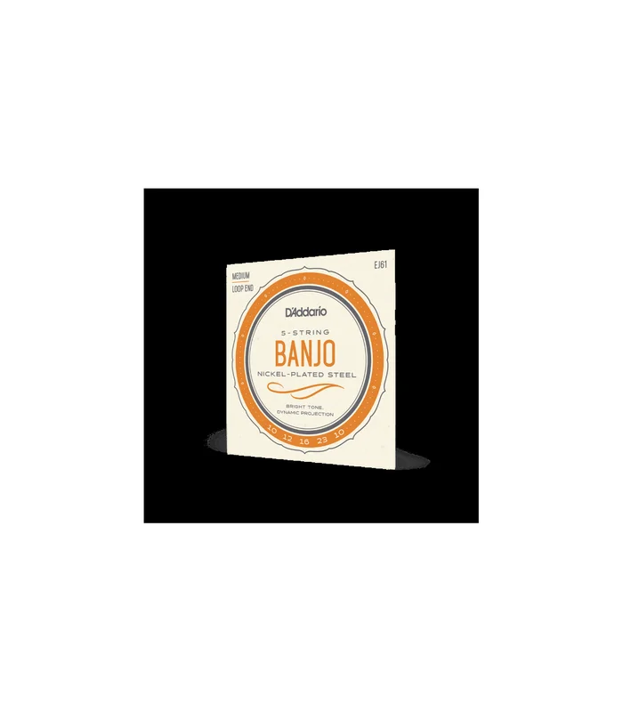 Jeu de Cordes pour Banjo D&rsquo;Addario EJ61 5-String Banjo, Nickel, Medium, 10-23