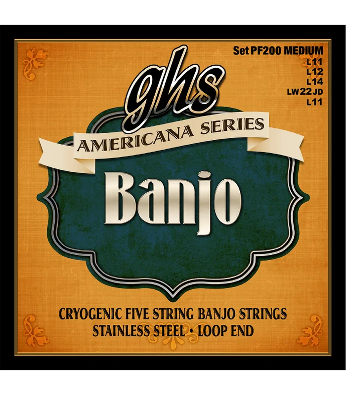 Jeu de Cordes pour Banjo GHS PF200 – Americana – Medium 11-12-14-22-11