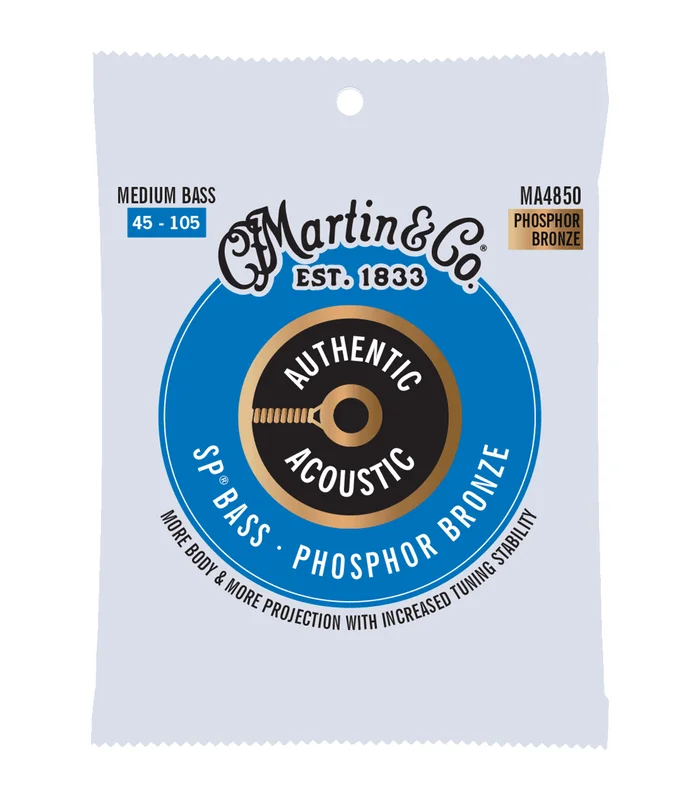 Jeu de Cordes pour Basse Acoustique MARTIN & CO MA4850 Authentic Basse 45-105