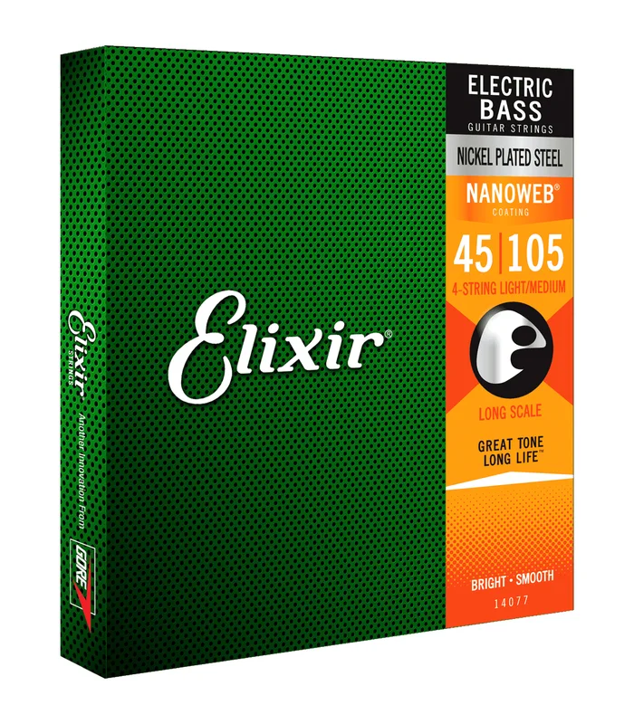Jeu de Cordes pour Basse Electrique ELIXIR 14077 Medium 45-65-85-105