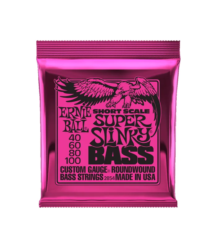 Jeu de Cordes pour Basse Electrique Ernie Ball 2854 Super slinky short scale 40-60-80-100