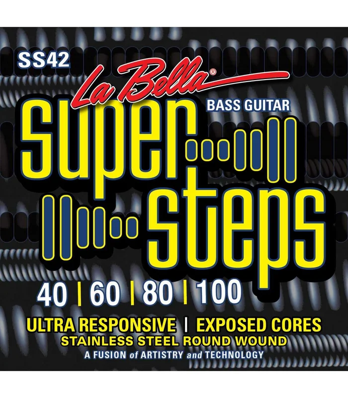 Jeu de Cordes pour Basse Electrique LA BELLA SUPER STEPS 40-100