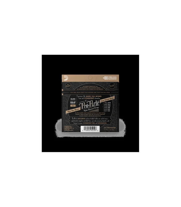 Jeu de Cordes pour Guitare Classique D’Addario EJ43 Pro-Arté Nylon, Light Tension – Image 3