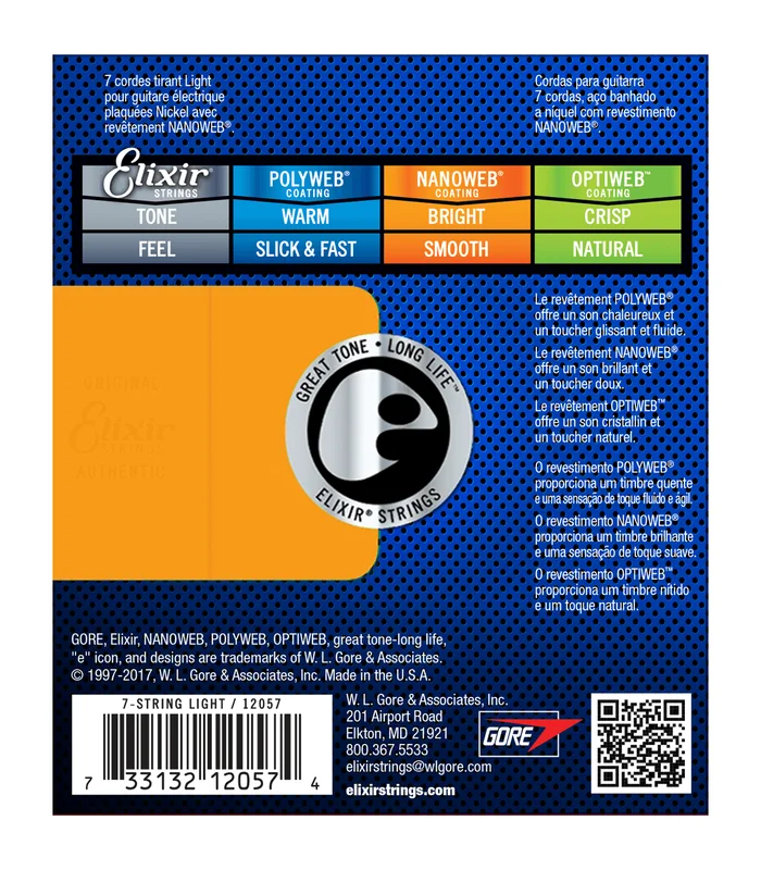 Jeu de Cordes pour Guitare Electrique 12057 7 cordes Light 10-13-17-26-36-46-56 – Image 3
