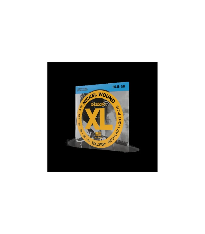 Jeu de Cordes pour Guitare Electrique D&rsquo;Addario EXL110+ Nickel Wound, Regular Light Plus, 10.5-48