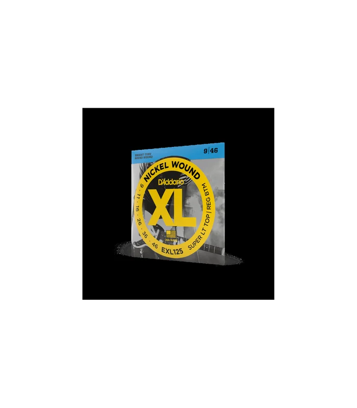 Jeu de Cordes pour Guitare Electrique D&rsquo;Addario EXL125 Nickel Wound, Super Light Top/ Regular Bottom, 9-46