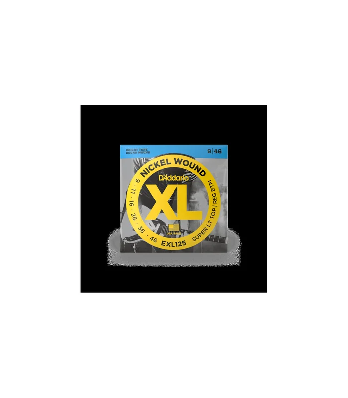 Jeu de Cordes pour Guitare Electrique D’Addario EXL125 Nickel Wound, Super Light Top/ Regular Bottom, 9-46 – Image 2