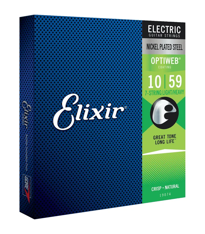 Jeu de Cordes pour Guitare Electrique ELIXIR 19074 7 cordes Light Heavy 10-13-17-26-36-46-59