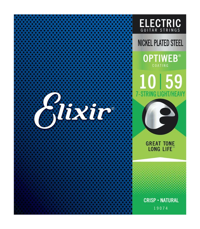 Jeu de Cordes pour Guitare Electrique ELIXIR 19074 7 cordes Light Heavy 10-13-17-26-36-46-59 – Image 2