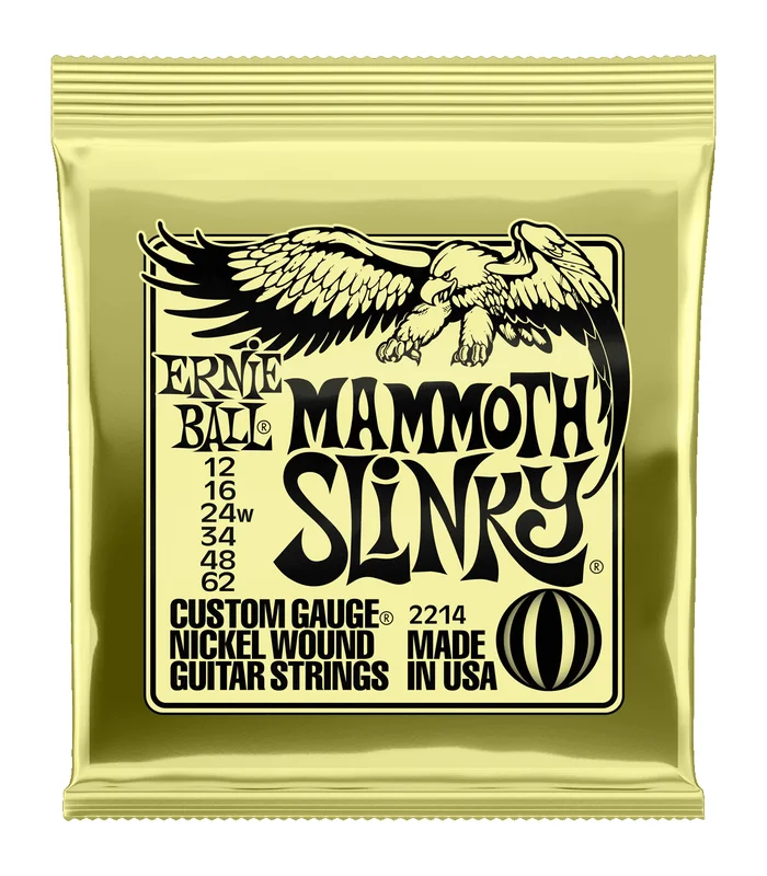 Jeu de Cordes pour Guitare Electrique Ernie Ball 2214 Mammoth slinky 12-16-24w-34-48-62