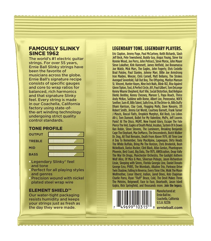 Jeu de Cordes pour Guitare Electrique Ernie Ball 2214 Mammoth slinky 12-16-24w-34-48-62 – Image 2