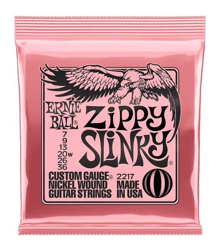Jeu de Cordes pour Guitare Electrique Ernie Ball 2217 Zippy slinky 07-09-13-20w-26-36