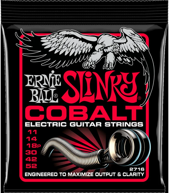 Jeu de Cordes pour Guitare Electrique Ernie Ball 2716 Burly slinky 11-14-18p-30-42-52