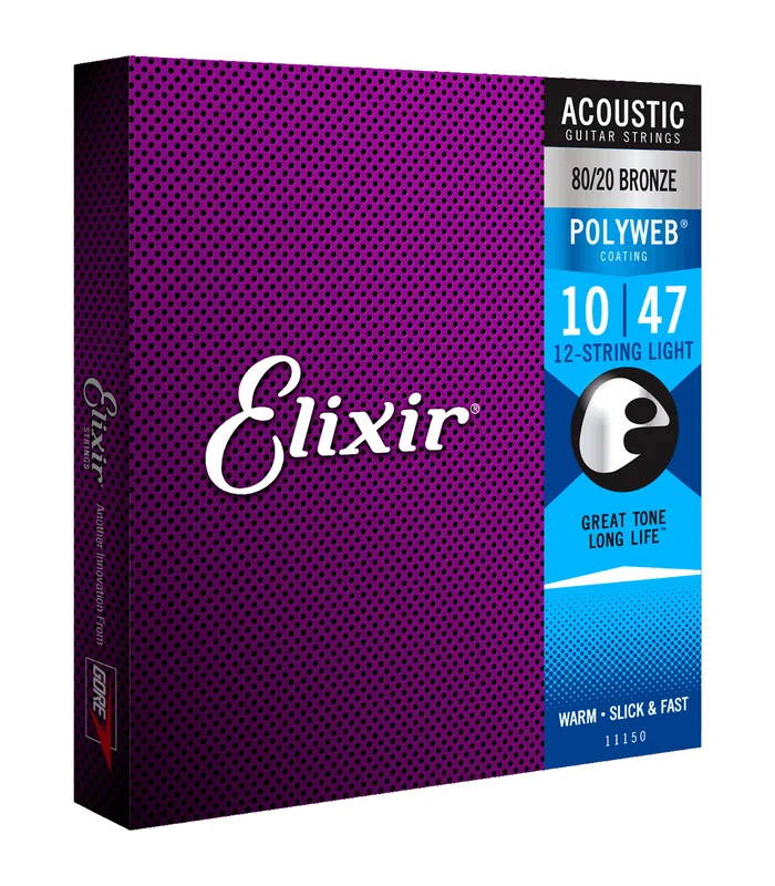 Jeu de Cordes pour Guitare Folk ELIXIR 11150 12 cordes Light 10-47