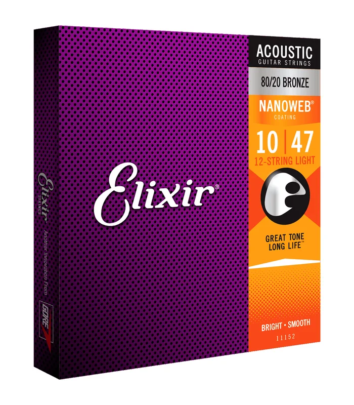 Jeu de Cordes pour Guitare Folk ELIXIR 11152 12 cordes Light 10-47