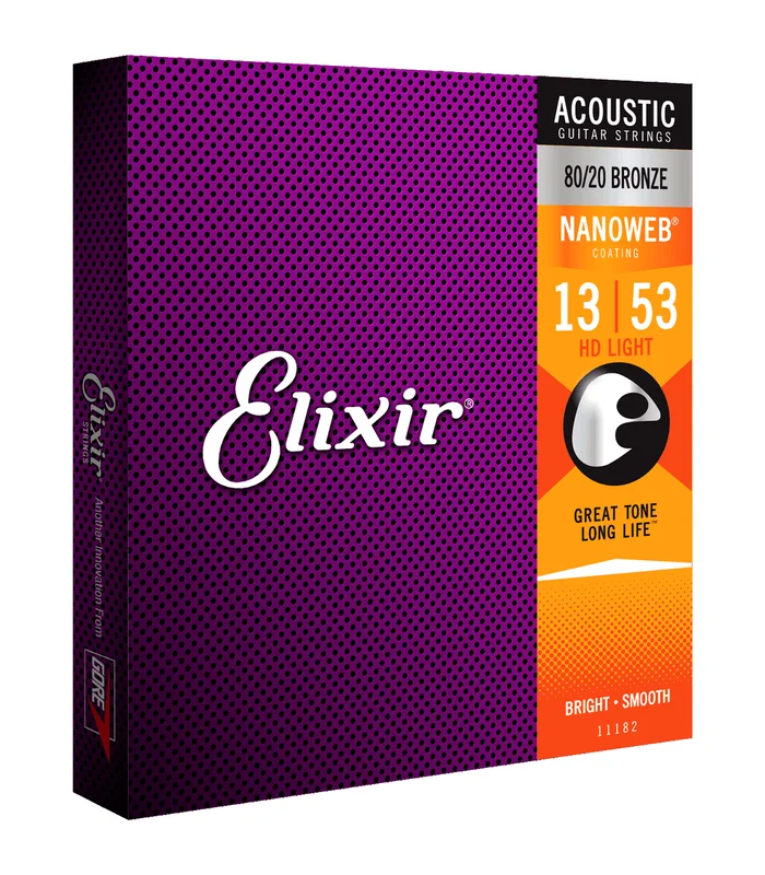 Jeu de Cordes pour Guitare Folk ELIXIR 11182 HD Light 13-17-25-32-42-53