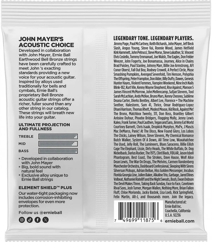Jeu de Cordes pour Guitare Folk Ernie Ball 2348 – Light 11-15-22w-30-42-52 – Image 2